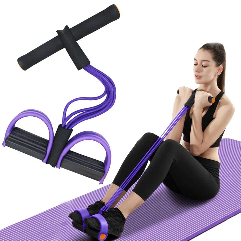 6-Tube Resistance Band Multi Function Tension Rope Fitness Bands 6-Tube Elastic Yoga Pedal Puller For Sports Exercises A