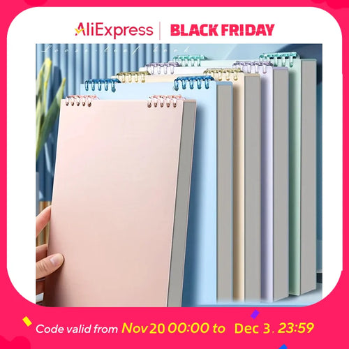 Refillable Spiral Notebook - Top-Flip Binding, Detachable Pages, A5 Lined Journal for Students