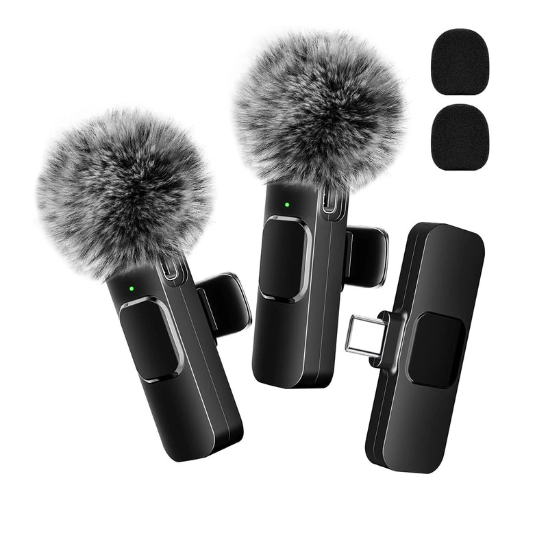K60 Wireless Lavalier Microphone Audio Video Recording Mini Mic For iPhone Android Laptop Live Gaming Mobile Phone Micro