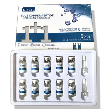 Blue Copper Peptide Lyophilized Powder Set Moisturzing Whitening Face Serum Anti Wrinkle Smooth Tender SkinCare Brighten