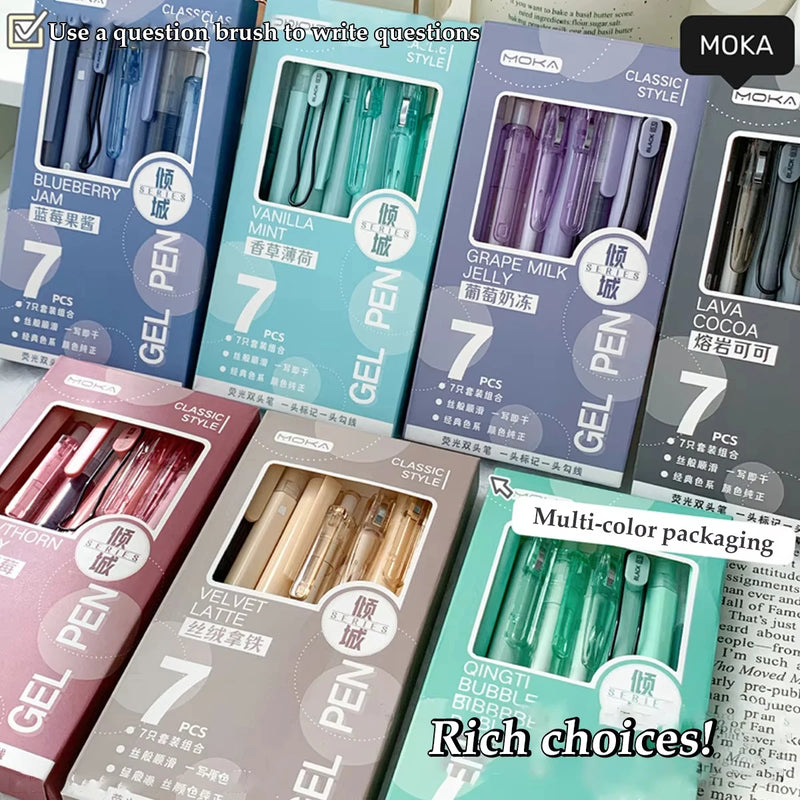 Ins Style Brush Question Pen High-value Student Exam Quick Drying Gel Pen Black ST Head 0.5mm Smooth Writing Signature P