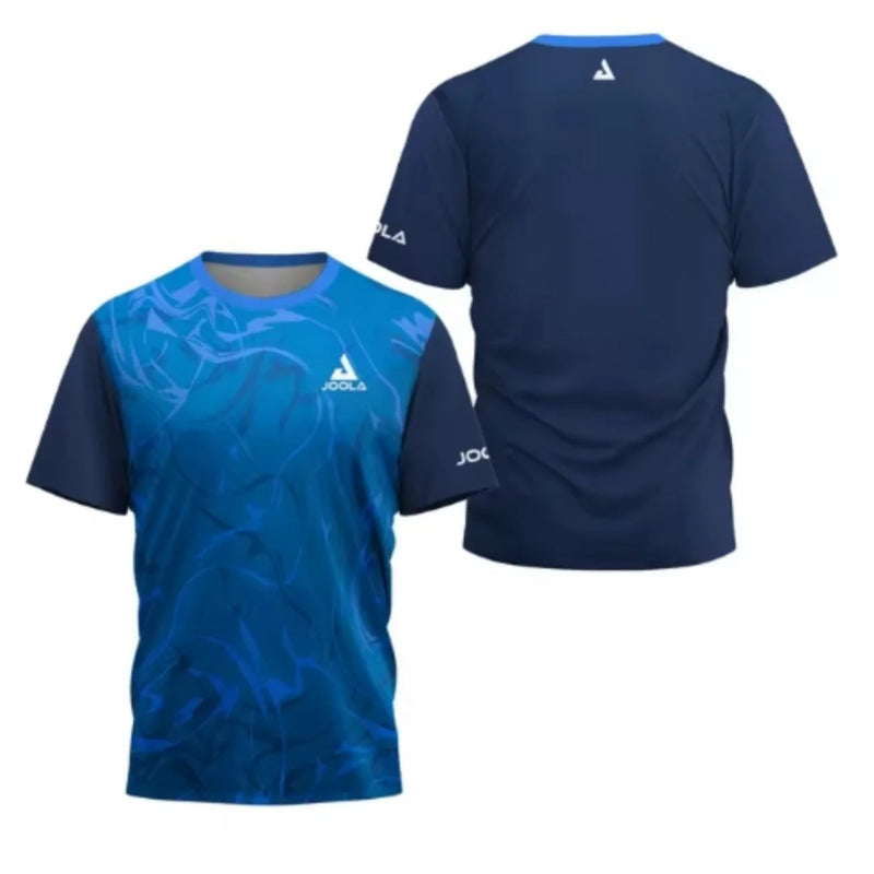 2024 New Men's T-shirt Summer Fashion Table Tennis Flower Printed Short sleeved Badminton Tennis Quick drying Short slee