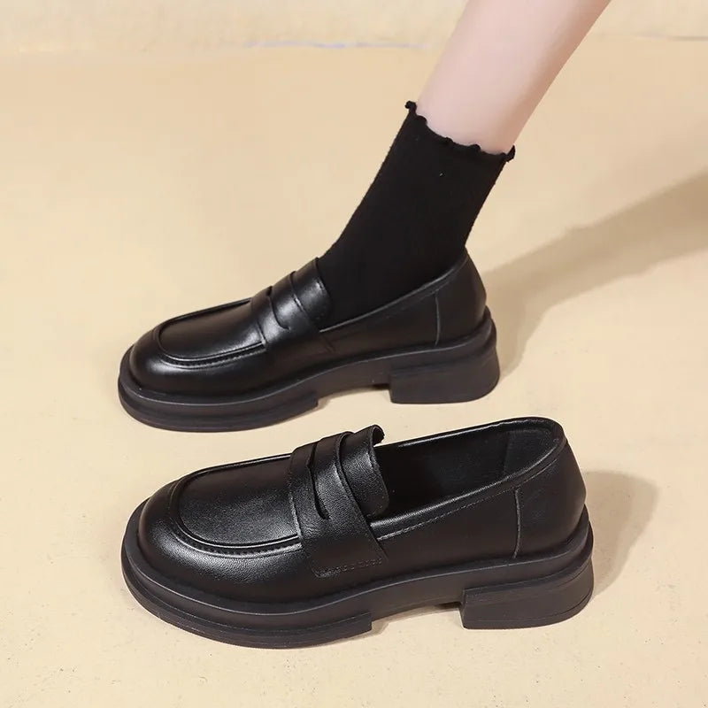 New Japanese Style College Student Shoes Cosplay Lolita Shoes for Women/Girl Fashion Black/Coffee Uniform Platform Shoes