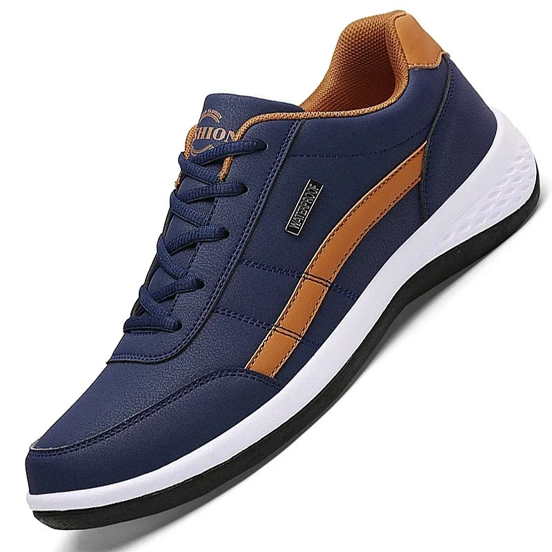 Leather Men Shoes Sneakers Trend Casual Shoe Italian Breathable Leisure Male Sneakers Non-slip Footwear Men Vulcanized S