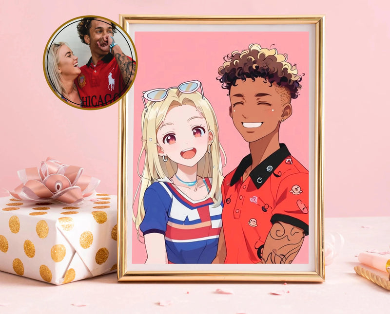 Personalized customization anime style canvas printing poster portrait photo art print wall home decoration frameless
