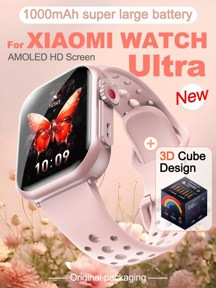 2025New For XIAOMI IOS Watch Ultra2 Smart Watches Women 1000mAh 1.85" AMOLED Full Touch Screen BT Ca