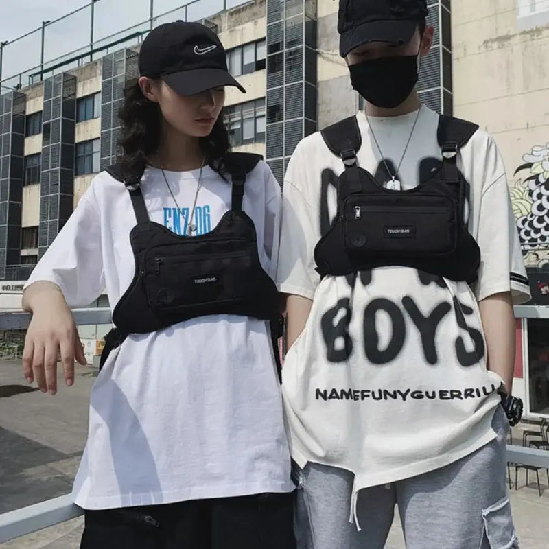 Chest Bag Waist Bag Hip Hop Streetwear Large Capacity Sports Casual Tactical Vest Bags for Men Sac Bandoulière Homme Sli