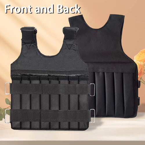 Adjustable 50kg Duty Weighted Vest Training Suit Empty Bag for Men Women Gym Workout Running Strength Training Fitness E