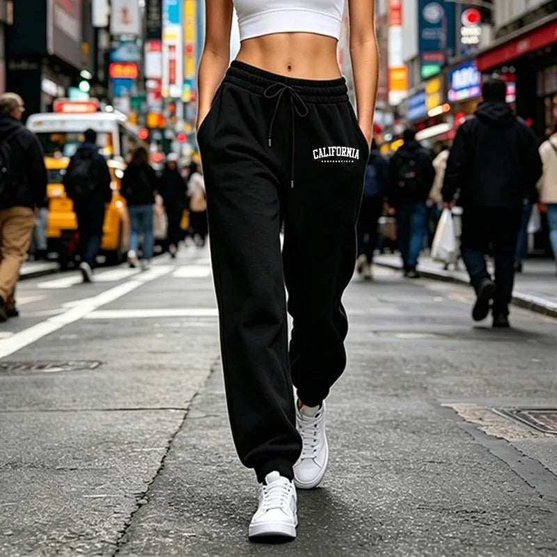 2026 Womens Sweatpants Print Casual Sports Fitness Pants Outdoors Jogging Woman Clothes Trousers Daily Elastic Waist Str