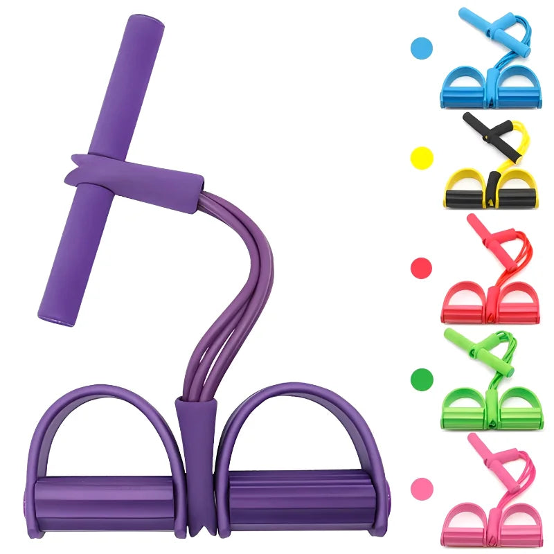 Four-Tube Pedal Tensioner Multi-Functional Household Fitness Equipment Yoga Abdominal Strengthening Elastic Band Tension
