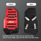 3PCS Car Non-Slip Aluminum Alloy Pedal Pads, Manual Transmission Brake Pedal Covers, Sports Gas Fuel Petrol Clutch Foot Pedals, Anti-Rubbing Car Clutch Pedal Kits Suitable for Car SUV ATV (Red)