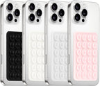 Yojaro 4Pack Silicone Suction Phone Case Mount, Silicon Adhesive Smartphones Stand Sticky, Hands-Free Phone Accessories Holder for Selfies and Videos (Black & White & Translucent & Light Pink)