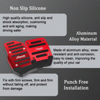 3PCS Car Non-Slip Aluminum Alloy Pedal Pads, Manual Transmission Brake Pedal Covers, Sports Gas Fuel Petrol Clutch Foot Pedals, Anti-Rubbing Car Clutch Pedal Kits Suitable for Car SUV ATV (Red)