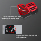 3PCS Car Non-Slip Aluminum Alloy Pedal Pads, Manual Transmission Brake Pedal Covers, Sports Gas Fuel Petrol Clutch Foot Pedals, Anti-Rubbing Car Clutch Pedal Kits Suitable for Car SUV ATV (Red)